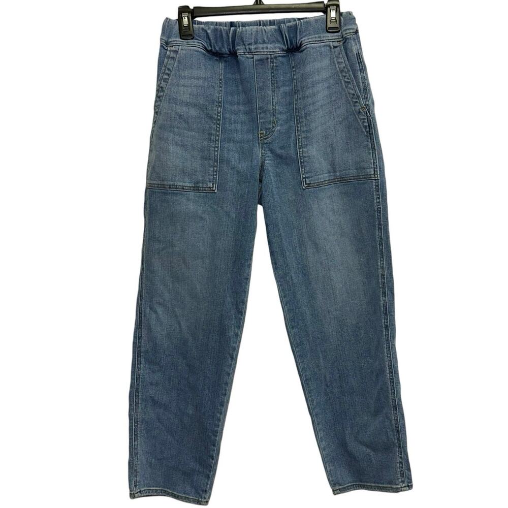 Madewell Pull On Relaxed Denim Blue Jeans